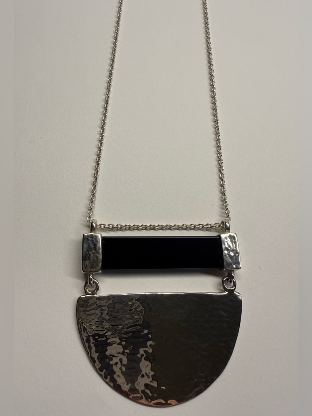 Silpada Sterling Silver Black Agate Pendant Necklace 30” Statement - Picture 4 of 6